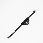 Черный чокер с клепками и золотистой фурнитурой (Цвет: черный с золотистым)