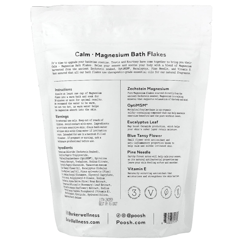 Barker Wellness Co, Calm, хлопья для ванны с магнием, 750 г (26,5 унции)