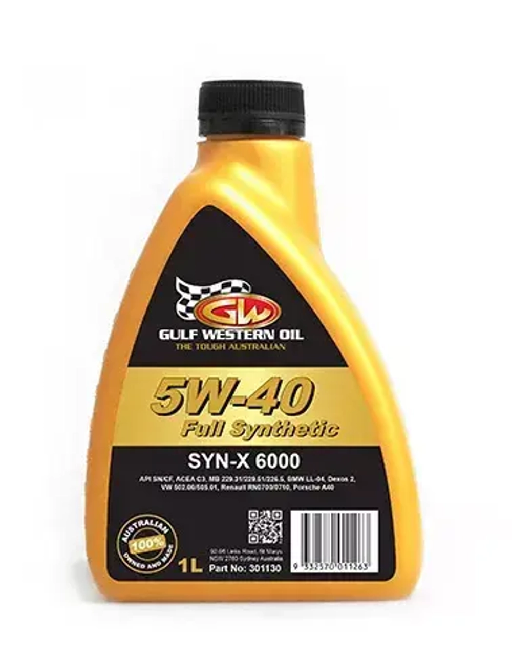 Масло моторное синтетическое GULF WESTERN 5W40  SYN-X 6000 SN/CF 1л