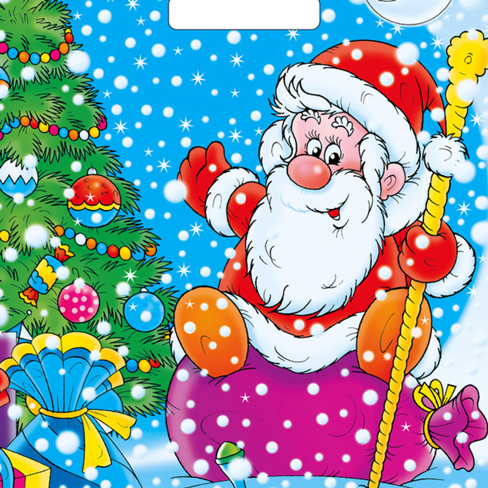 Пакет ПЭ с вырубной ручкой 29х40 (35) Артпласт НГ (Радость детям) Россия