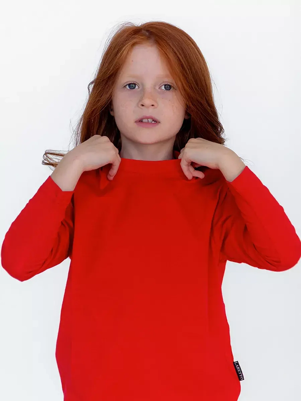 Красный костюм для девочки на весну с леггинсами