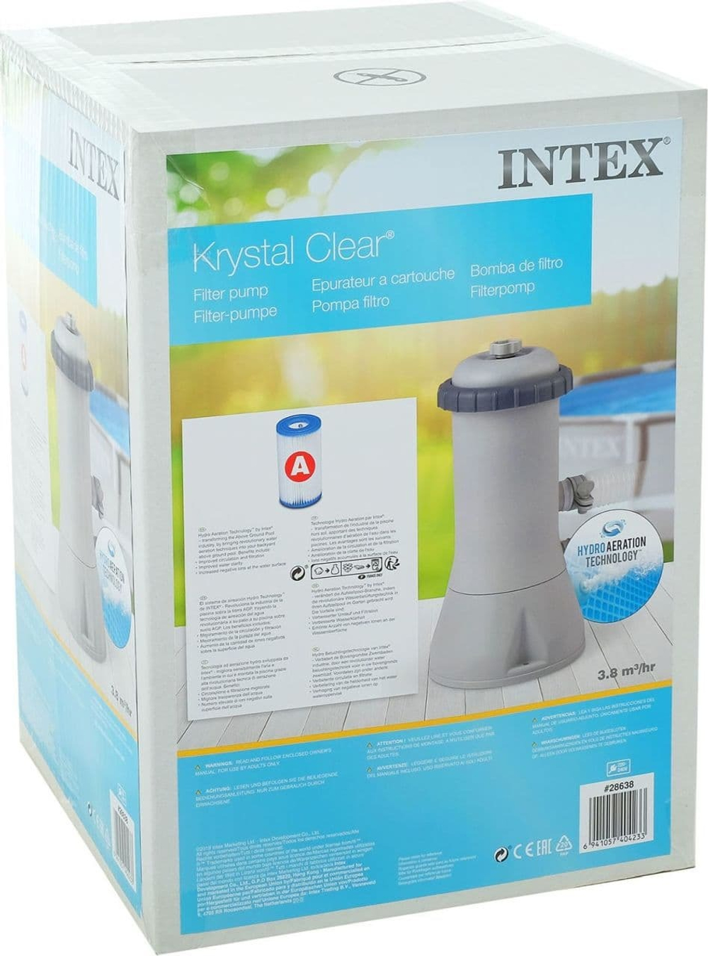 Фильтр-насос Intex для бассейнов более 457см 3785л/ч картридж А