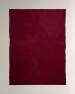 ZARA HOME ПЛЕД С БАХРОМОЙ, КРАСНЫЙ