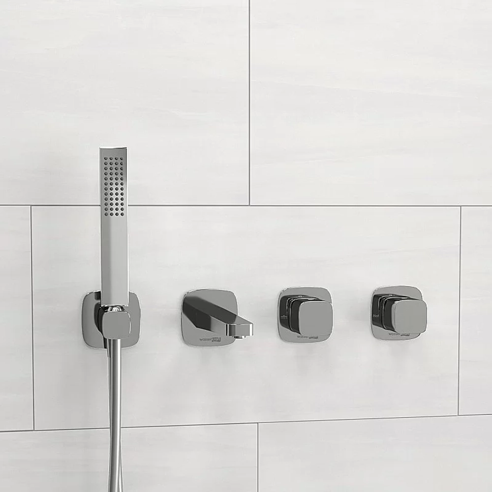 Смеситель для ванны WasserKRAFT Naab SET2863 хром