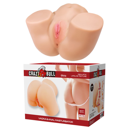 Мастурбатор Olivia Baile с 2 отверстиями и вибрацией, телесный
