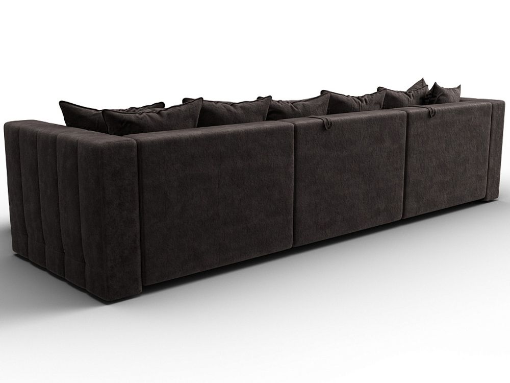 Диван угловой Лига-052 НПБ Лонг угол универсальный, BRUT 17 ВЕЛЮР коричневый