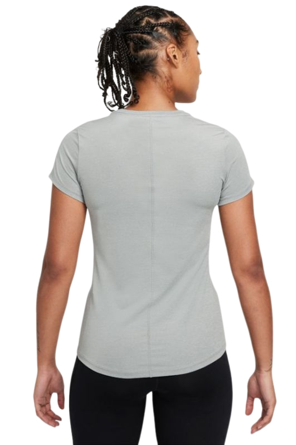 Женская теннисная футболка Nike One Dri-Fit SS Slim Top W - particle grey/heather/black