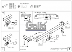Фаркоп оцинкованный Galia R093A для Land Rover Range Rover Evoque 2011-(паспорт и сертификат в комплекте)(без электрики)