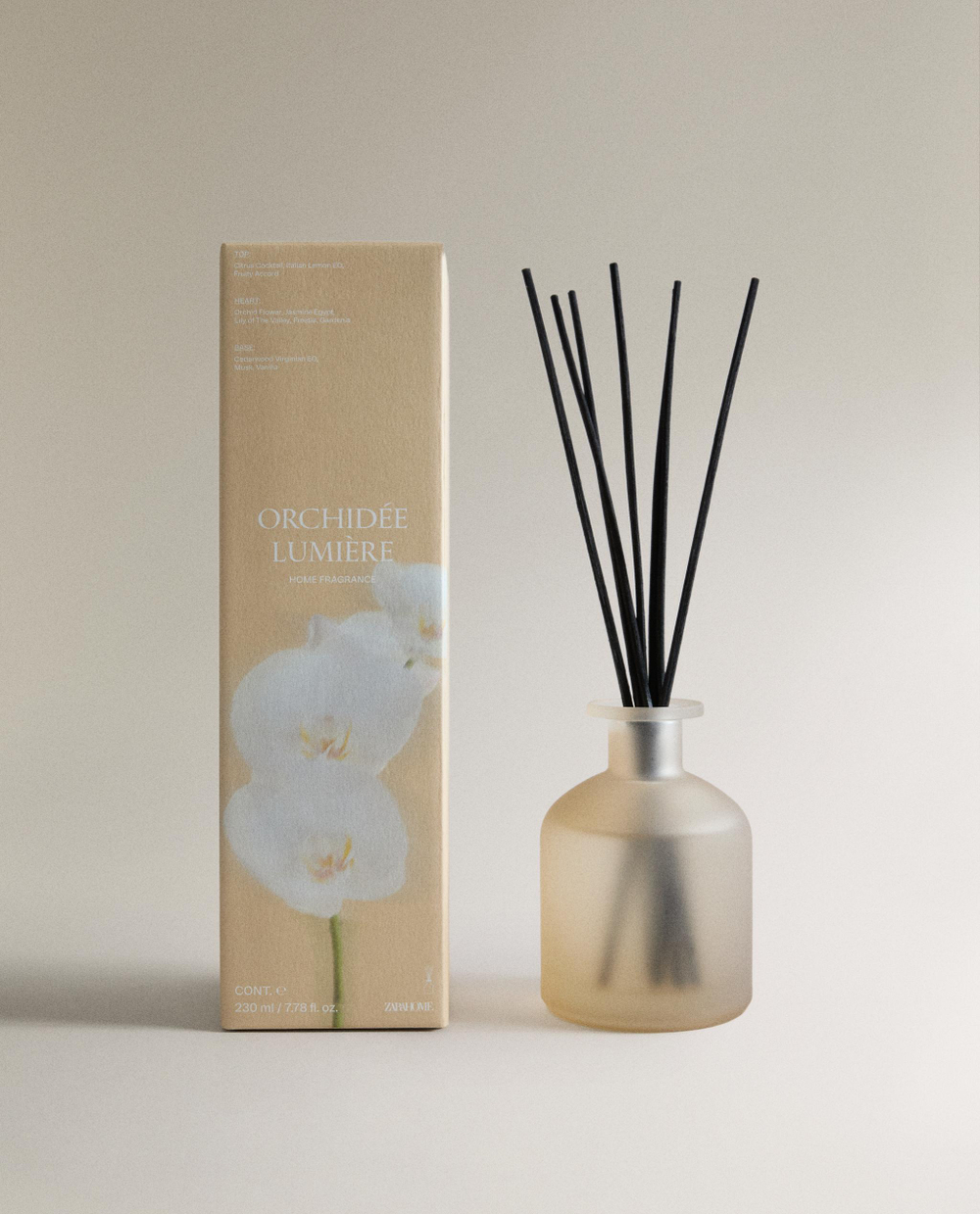 Zara Home Ароматический диффузор с палочками Orchid e Lumi re, 230 мл, аромат для дома