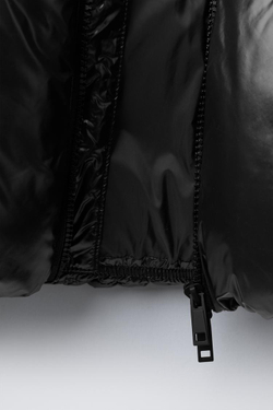 ZARA КУРТКА С КАПЮШОНОМ WATER REPELLENT, ЧЕРНЫЙ