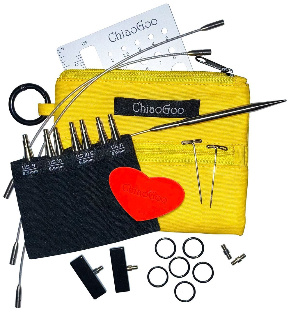 Набор укороченных металлических спиц разной длины ( 5 и 8 см ) Twist Shorties Mini ChiaoGoo