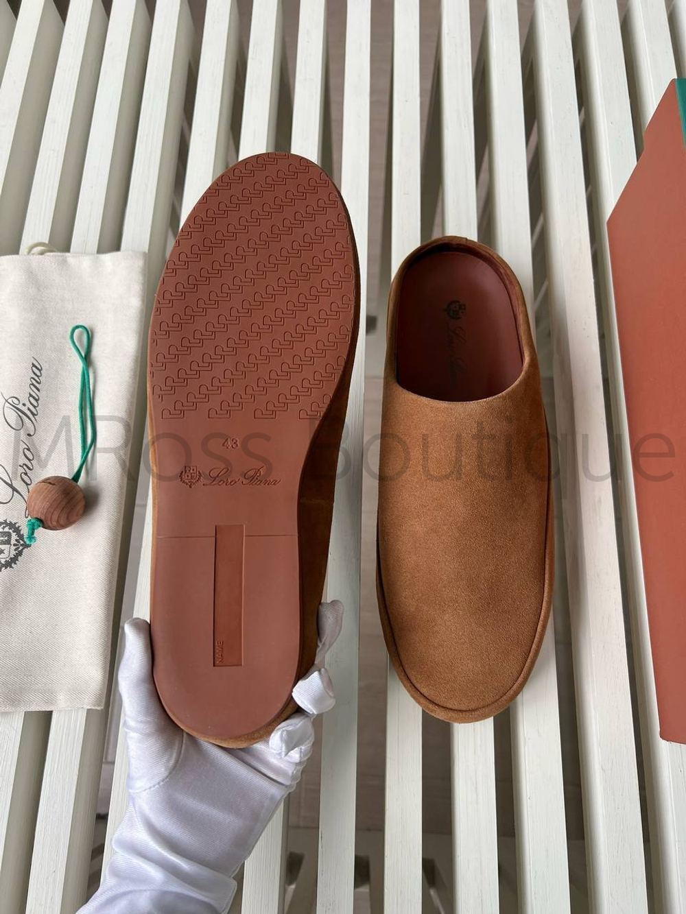 Мужские коричневые сабо Loro Piana Tomori Sabot