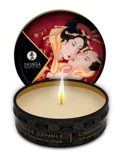 Массажная свеча Sparkling Strawberry Wine с ароматом клубничного вина - 30 мл.