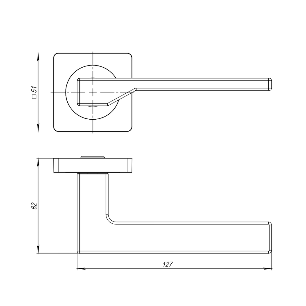 Ручка раздельная K.JK51.LEVEL (LEVEL JK) SSC-16 сатинированный хром