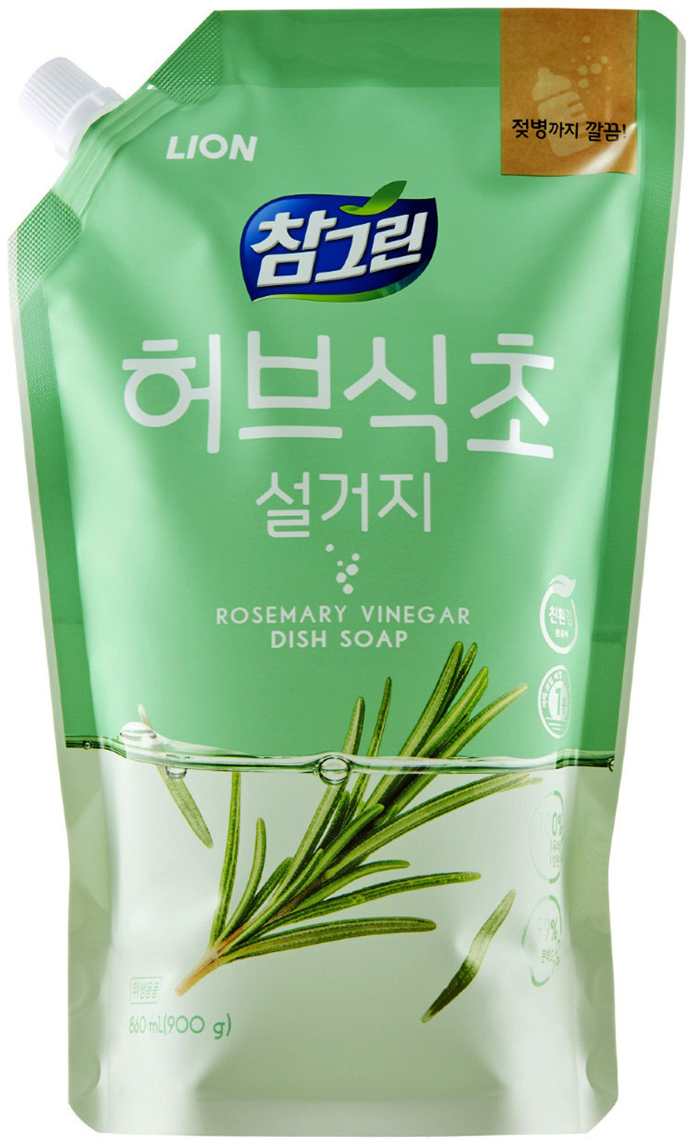 Lion Средство для мытья посуды, овощей и фруктов ChamgreenHerb 860ml(900g)