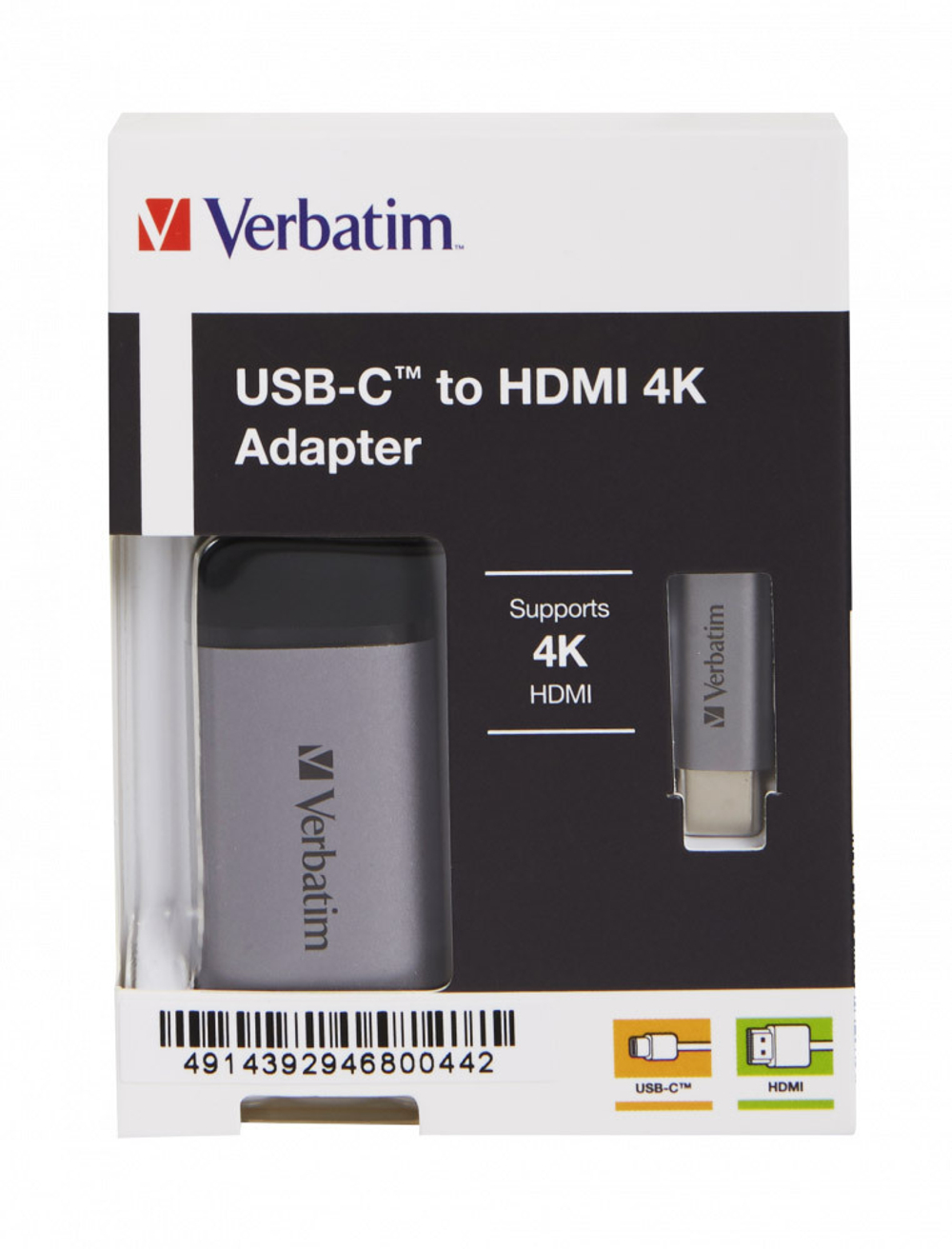 Адаптер Verbatim USB-C / HDMI 4K с кабелем 10 см