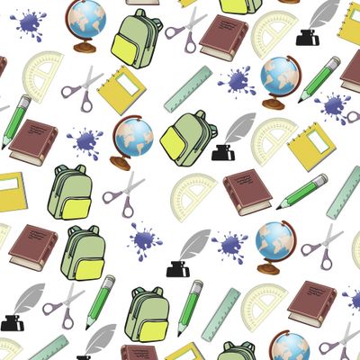 День знаний школьные принадлежности на белом фоне