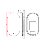 Зеркало овальное Armadi Art Modern 60*110 568-MG подсветка, сенсор, антизапотевание, MATT GOLD