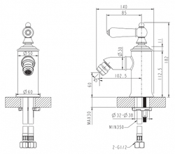 Смеситель для биде Bravat Art
