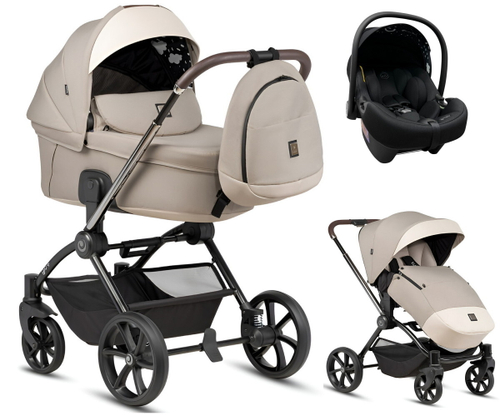 Детская коляска Tutis Gio Plus 3 в 1 с автокреслом Elo Lux EduSky Black 1552180 Beige