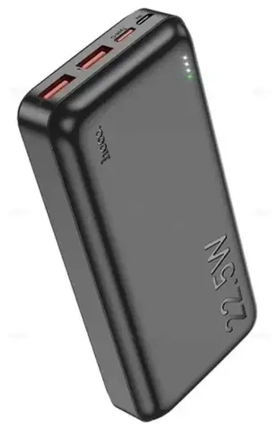 Универсальный внешний аккумулятор Hoco J101A Astute 20000 mAh 22.5W 2*USB/Type-C/Micro USB пластик (черный)