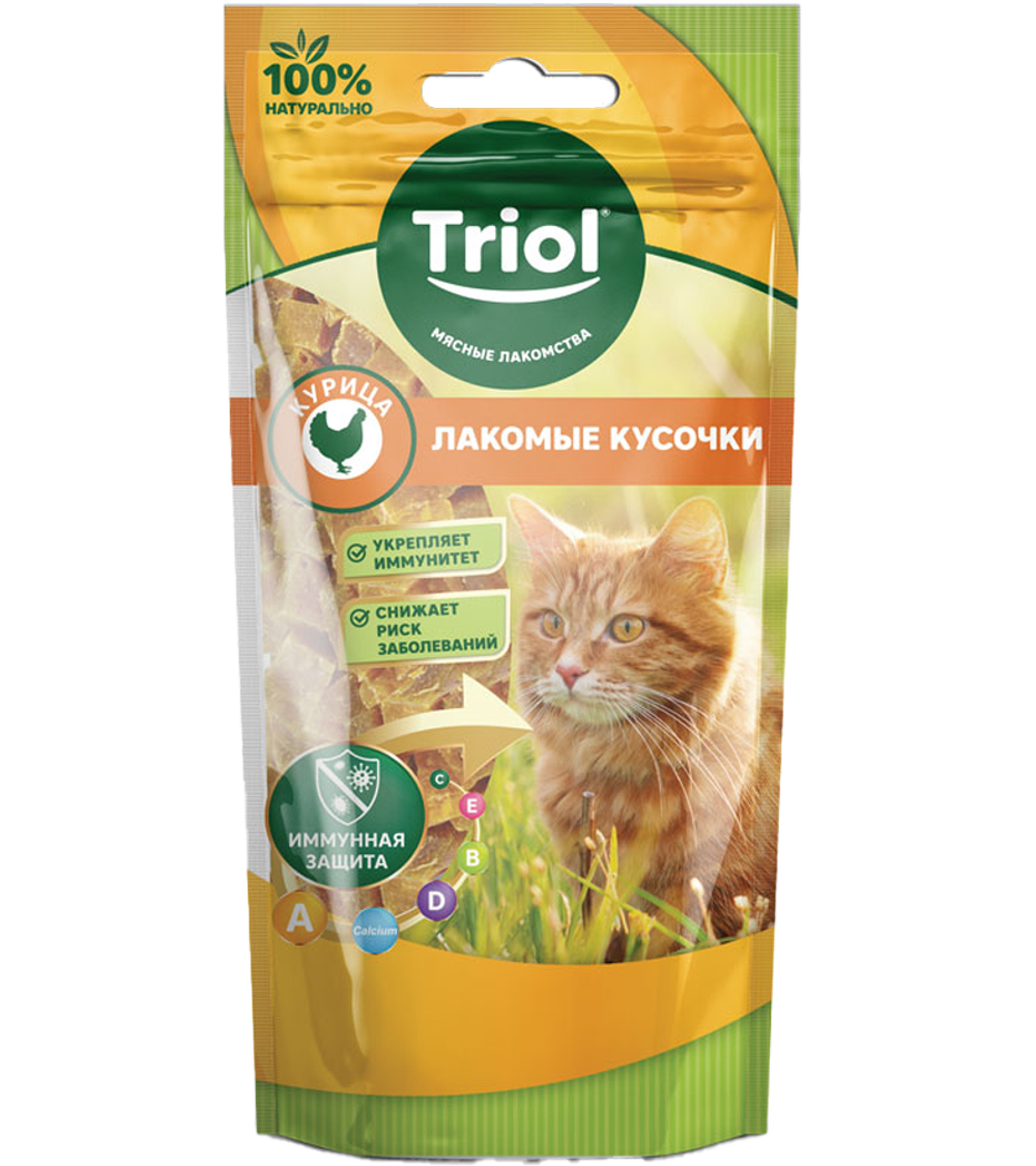 Лакомство для кошек «Лакомые кусочки из курицы», 40гр., Triol