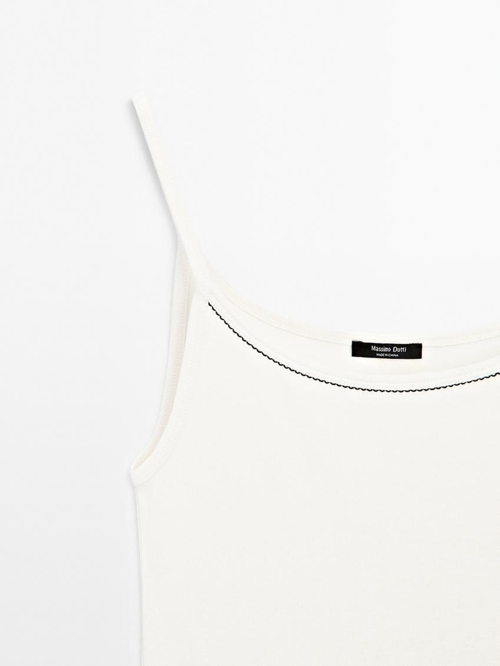 Massimo Dutti Трикотажный топ, натуральный, кремовый