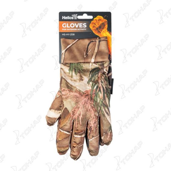 Перчатки Helios трикотажные КМФ лес р. XL