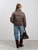 Пуховик женский демисезонный кофе