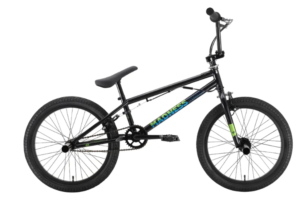 Велосипед Stark Madness BMX 2, 2022 черный/зеленый