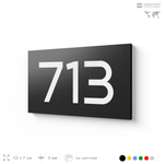 Номер на дверь 713, табличка на дверь для офиса, квартиры, кабинета, аудитории, склада, черная 120х70 мм, Айдентика Технолоджи