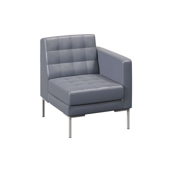 Форест Секция с подлокотником одноместная FR-SP-01 (L) Oregon 17/Металл Серый 690*800*840