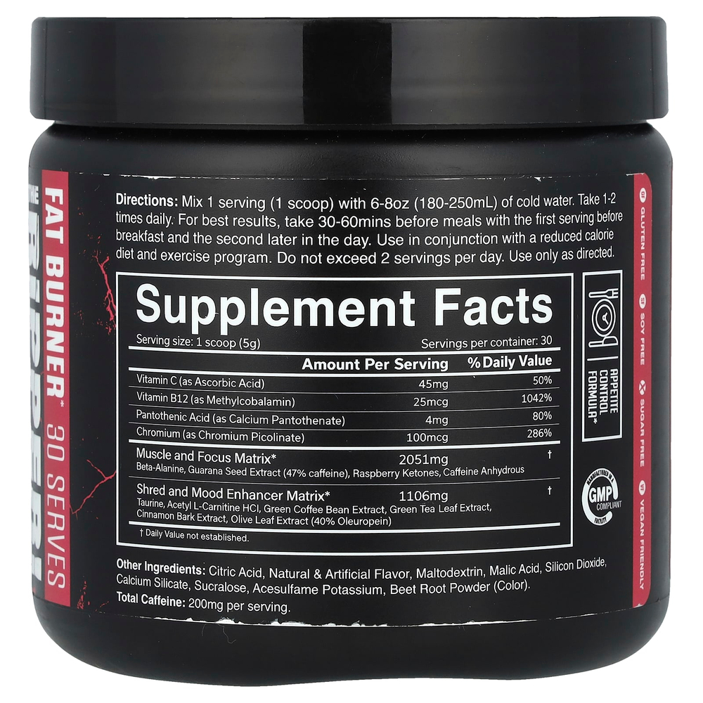 JNX Sports, Потрошитель! Fat Burner, малиновый лимонад, 150 г (5,3 унции)