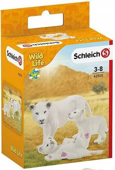 Фигурки Schleich Белая львица с детенышами 42505/ игрушки для детей/