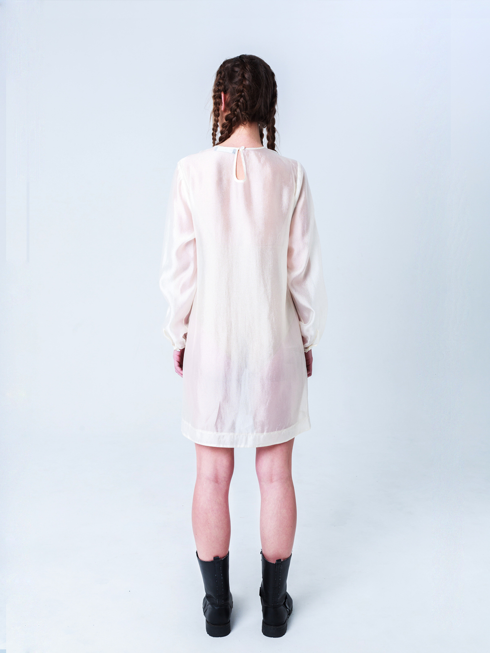 Платье-туника из органзы "Лебедь". Белое