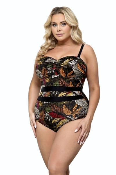 Эффектный совместный купальник с имитацией пояса (Размер: 95D/46) (Цвет: разноцветный)
