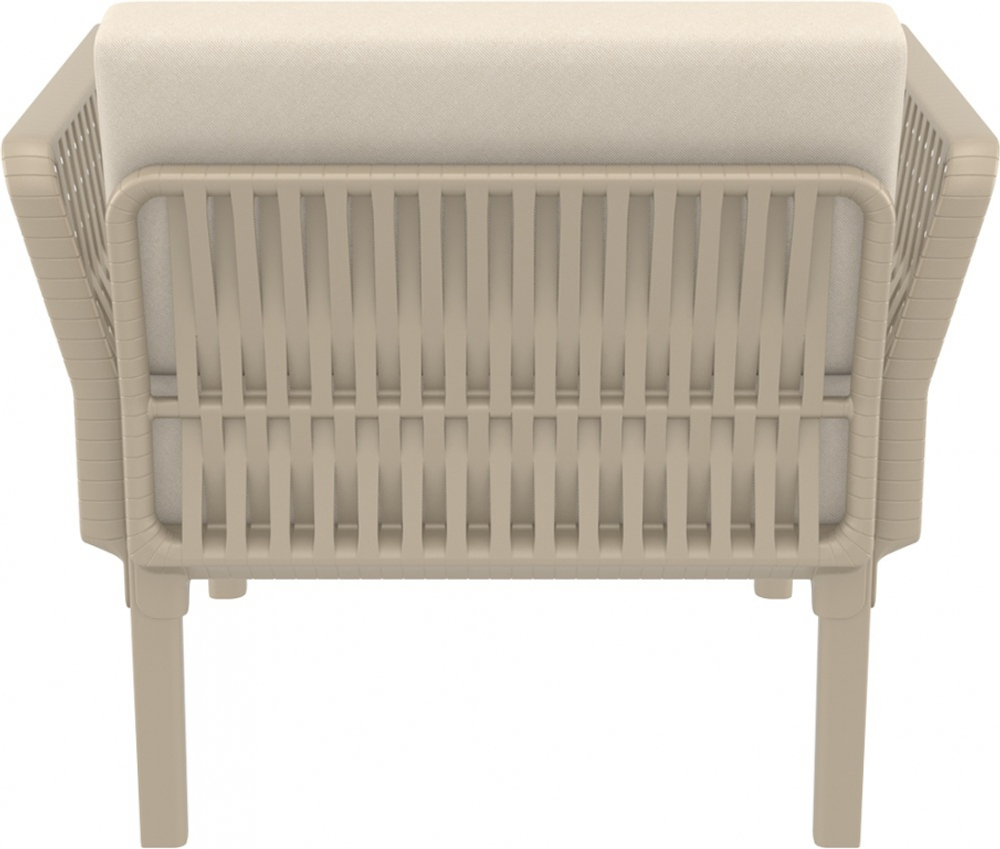 Кресло пластиковое с подушками Siesta Contract Portofino Lounge, бежевый, бежевый