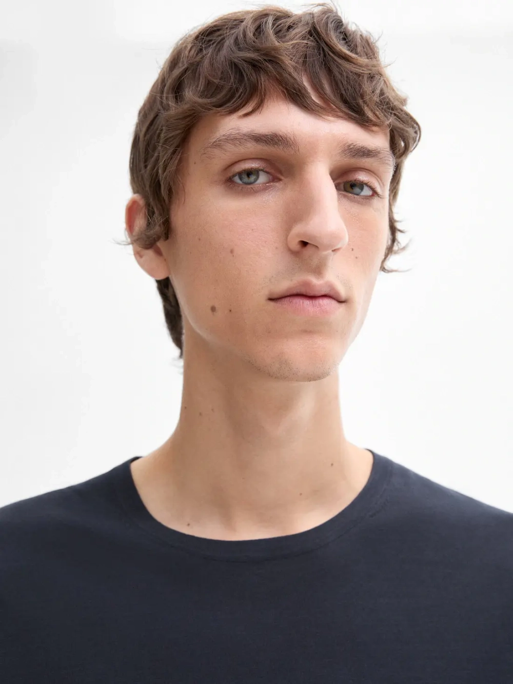 Massimo Dutti Хлопковый свитер с длинными рукавами, серо-синий