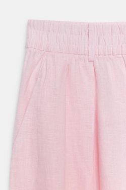 ZARA БРЮКИ ИЗ ЛЬНА СО СКЛАДКАМИ — ZW COLLECTION, РОЗОВЫЙ