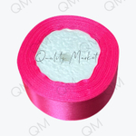 Лента атласная 4 см 25 ярдов (неоновый розовый) №89