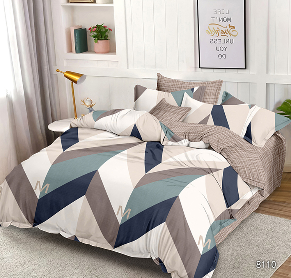 КПБ Дуэт с простыней на рез. 160х200 ПОПЛИН "П32"