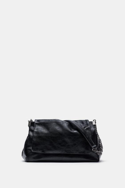 ZARA СУМКА ЧЕРЕЗ ПЛЕЧО С КЛАПАНОМ, ЧЕРНЫЙ