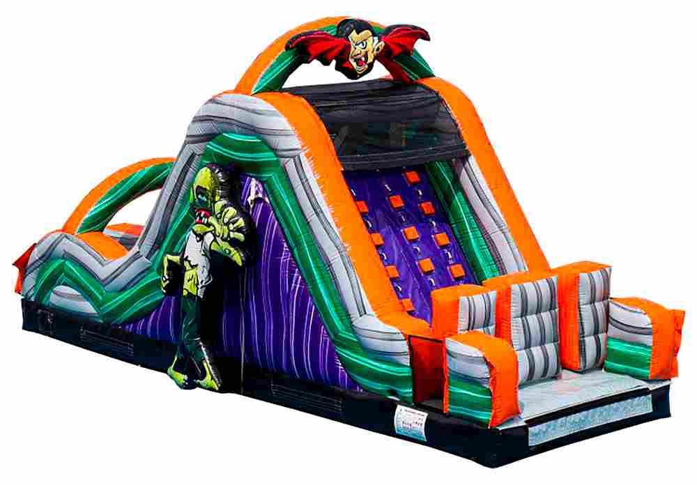 Коммерческая надувная полоса препятствий «Монстры», 35×3,5×4 м