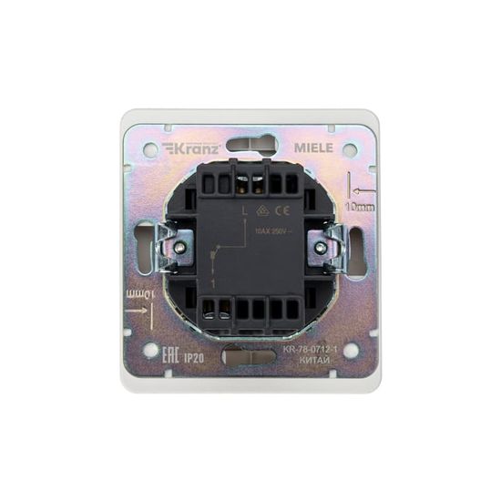 Выключатель ROUND 1 кл возвратный 10А с/у перламутр KRANZ