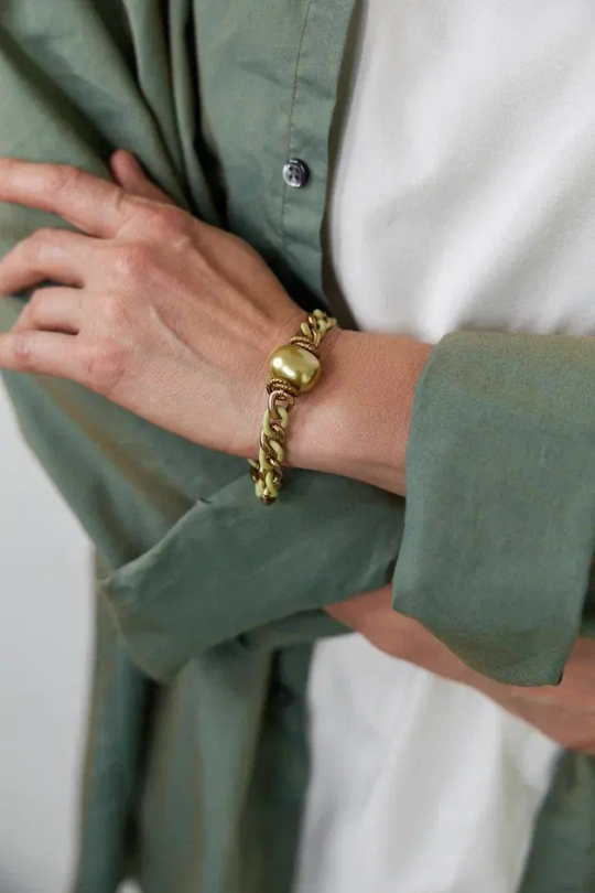 HMG 1332 Enamel chain olive браслет арт.1190