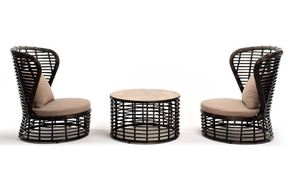 "Парма" кофейный комплект из искусственного ротанга, цвет бронзовый