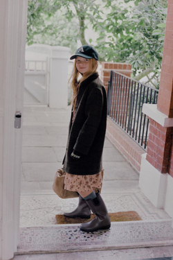 ZARA ПАЛЬТО ИЗ СИНТЕТИЧЕСКОЙ ШЕРСТИ В КЛЕТКУ, ТЕМНО-КОРИЧНЕВЫЙ