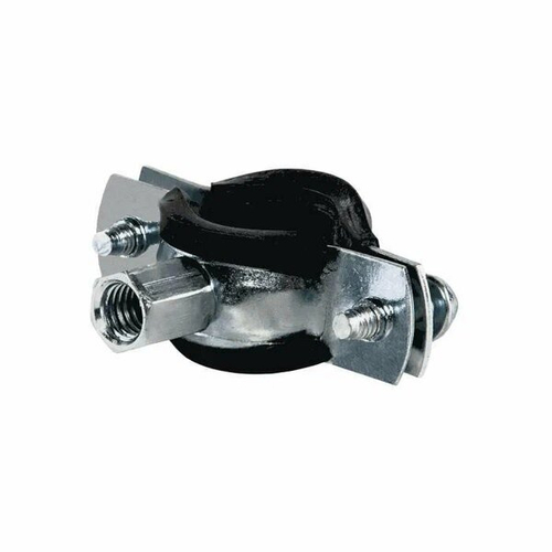 Хомут крепежный стальной оцинкованный с резиновой прокладкой Дн 53-58 (1 3/4") М8 в комлекте винт-шуруп, дюбель 3011 Strongman 3011.054A