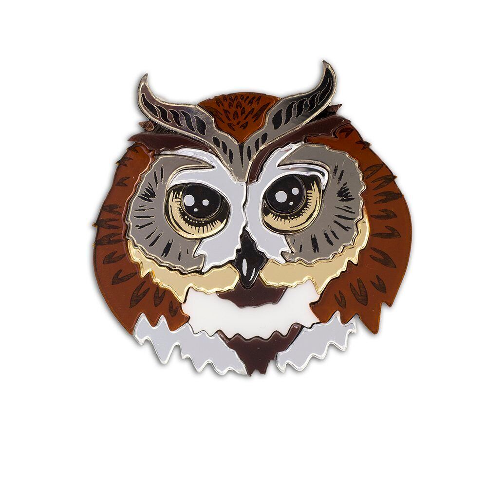 Филин / Owl, brooch, Color