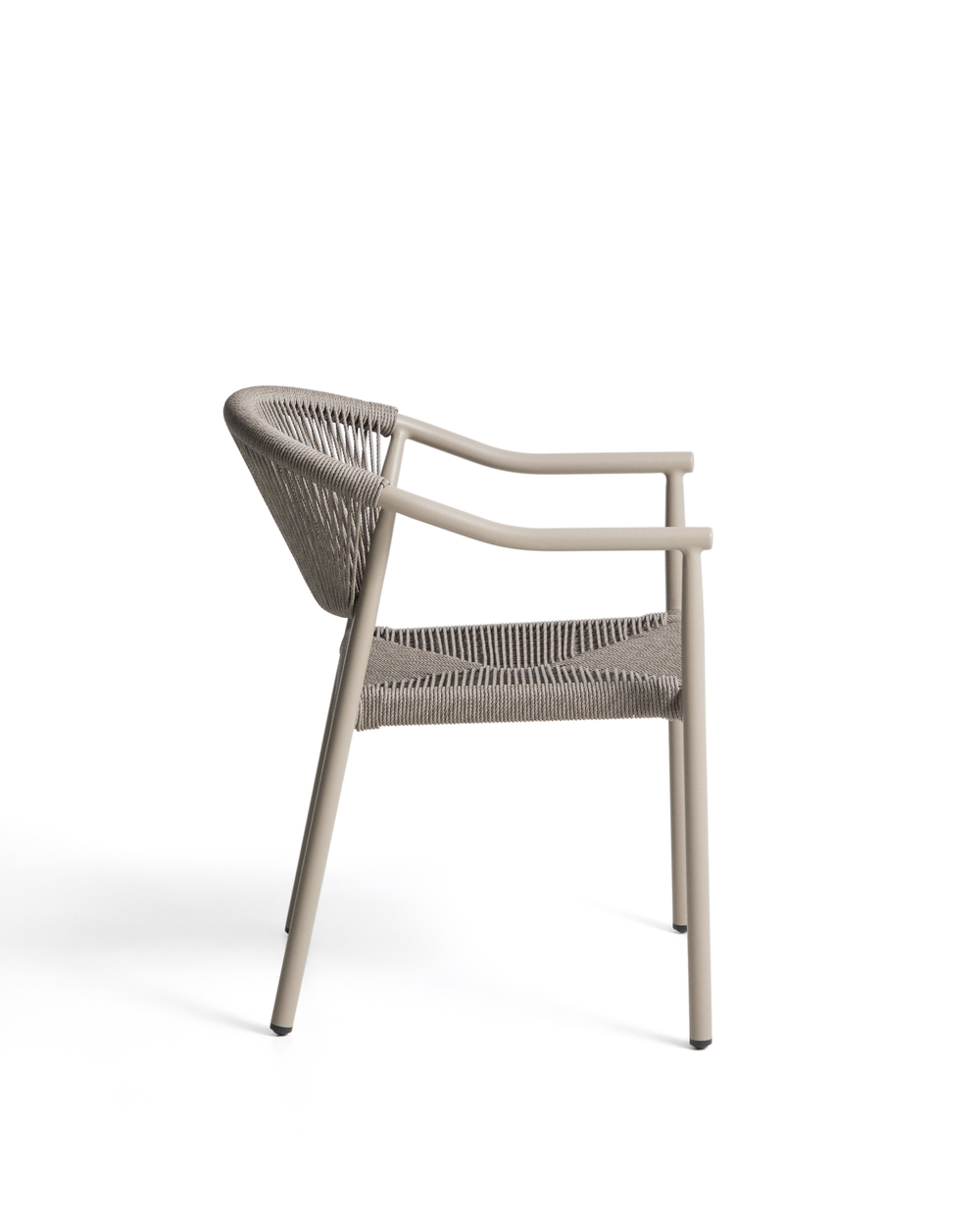 Уличный стул Livadia из алюминия цвета таупе и веревки